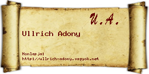 Ullrich Adony névjegykártya